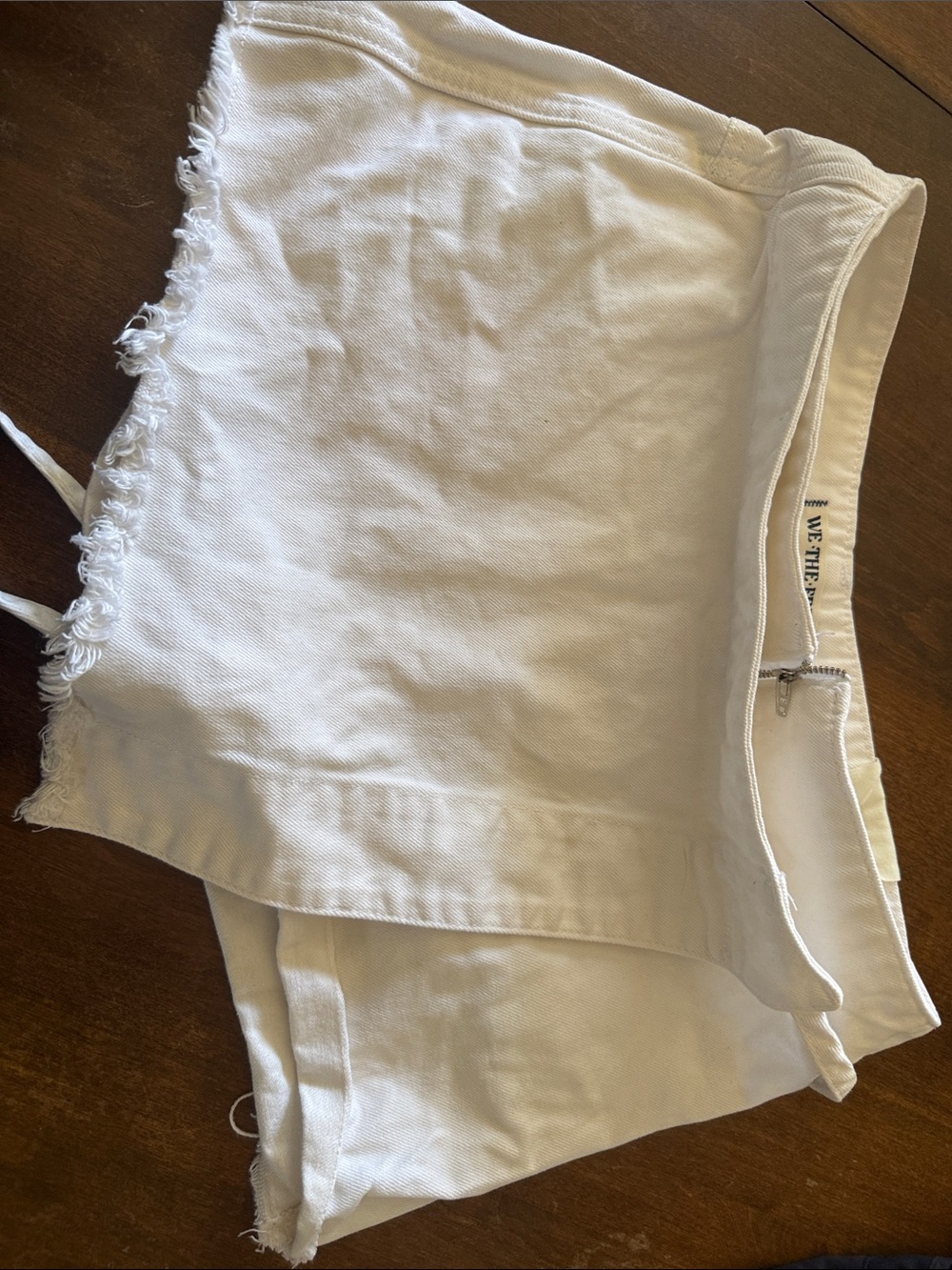 Live The Process White Frayed Hem Denim Skort